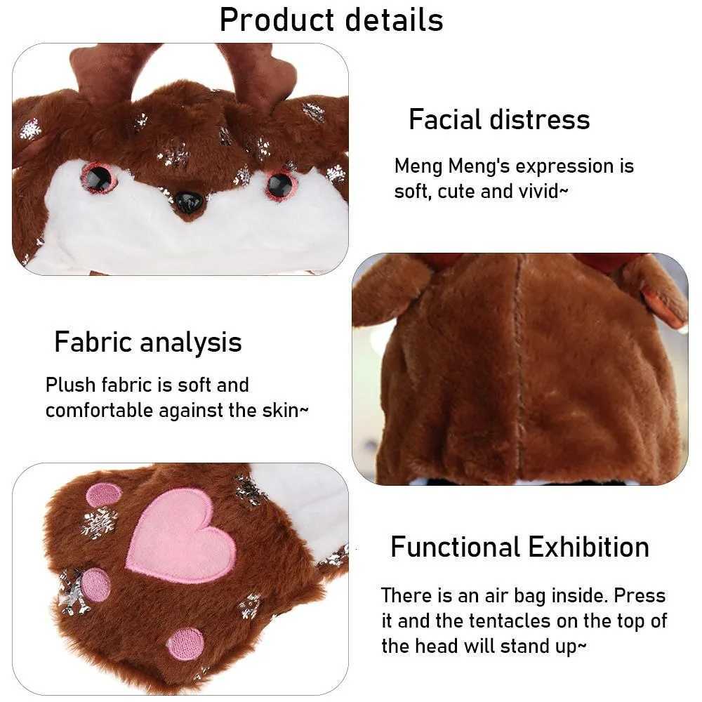 Party Supplies with Ears Will Move Santa Claus Hat with Air Bags Soft Christmas Hats Snowman Hat KidsW251027