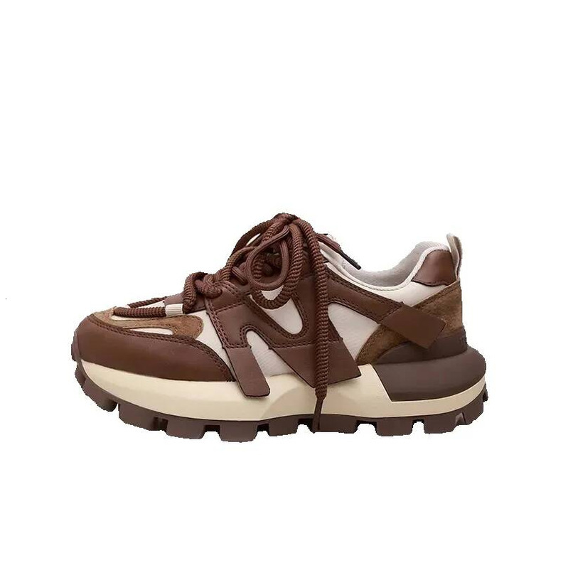 Mirinda Dad Shoes for Women New Spring Summer Thick Sole Height Increasing Genuine Leather Women's Versatile Fashion Casual Sneakers