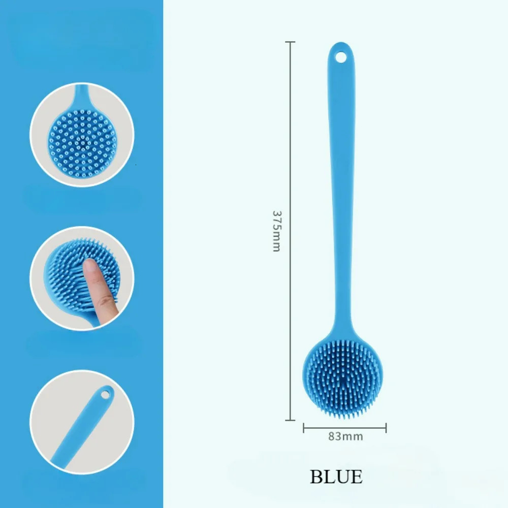 Silicone Soft Back Scrubber Brush Bath Shower Body Scrubbing Brush with Handle Exfoliating Scrub Body Care Massager Bath Supplie 251023