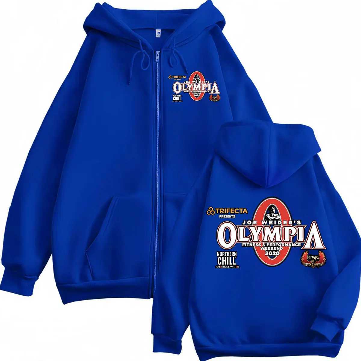Olympia Gym Fitness Pump Cover Zipper Hoodie Men Women High Quality Zip Up Jacket Coat Autumn Winter Fashion Oversized Pullovers W251027