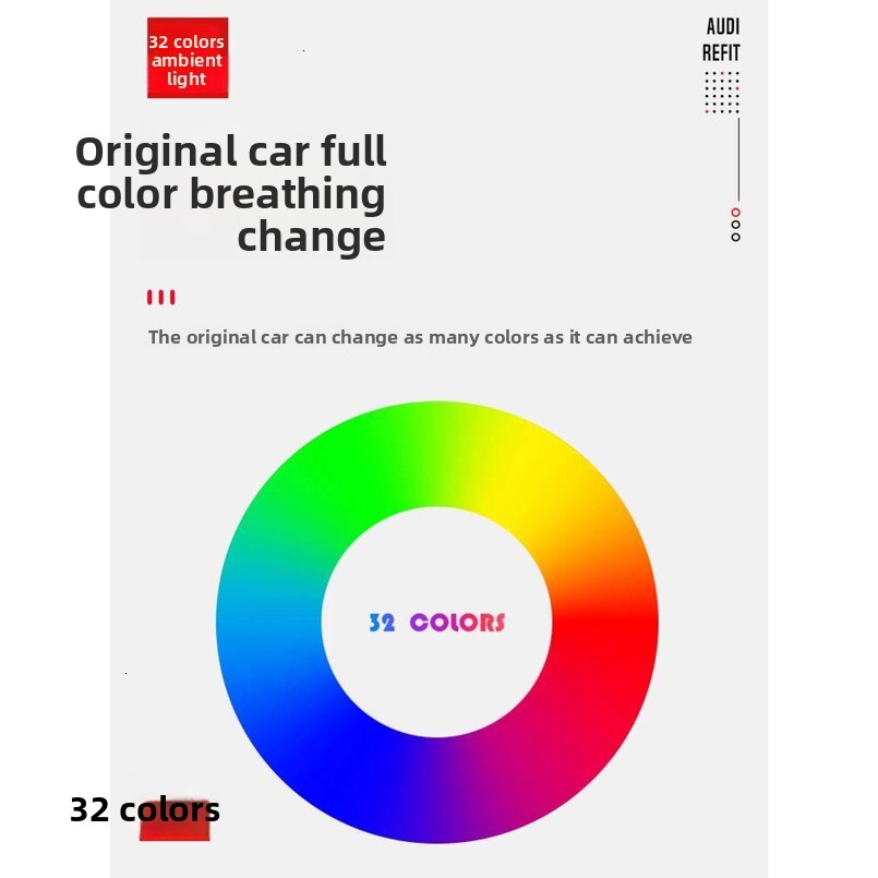 Audi A6L/Q5L/A4L/A5/A3/A8/Q2L/Q3/Q7 Ambient 64 Colors Custom Car Interior Atmosphere Light