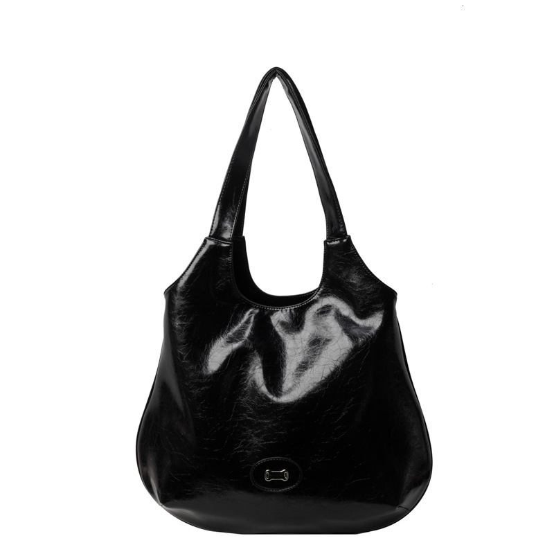 Free shipping designer bag Textured Oil Wax Leather Single Shoulder Tote Bag Casual Large Capacity Commuter Bag for Women Trendy Versatile Underarm Ba