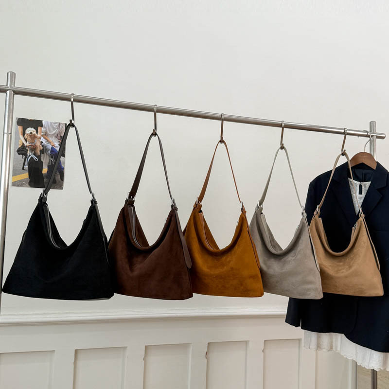 Free shipping designer bag Large Capacity Lazy Style Autumn Winter Simple High-End Suede Commuter Versatile Tote Bag