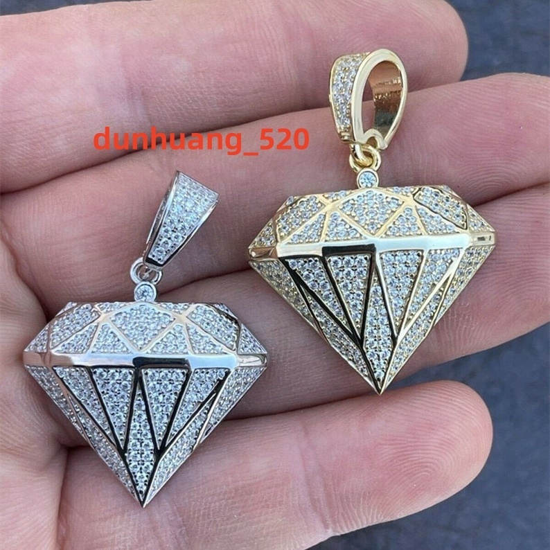 Hip Hop Mens Custom Diamond Pendant Silver 925 D Color VVS Moissanite Pendant Luxury Custom Moissanite Necklace Pendant