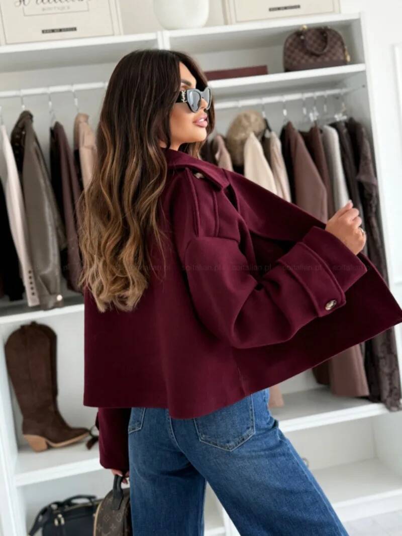 winter jacket women Women Fall Winter Coat Short Type Turn-down Collar Solid Color Loose Button Closure Cardigan OL Commuting Jacket Lady Outwear