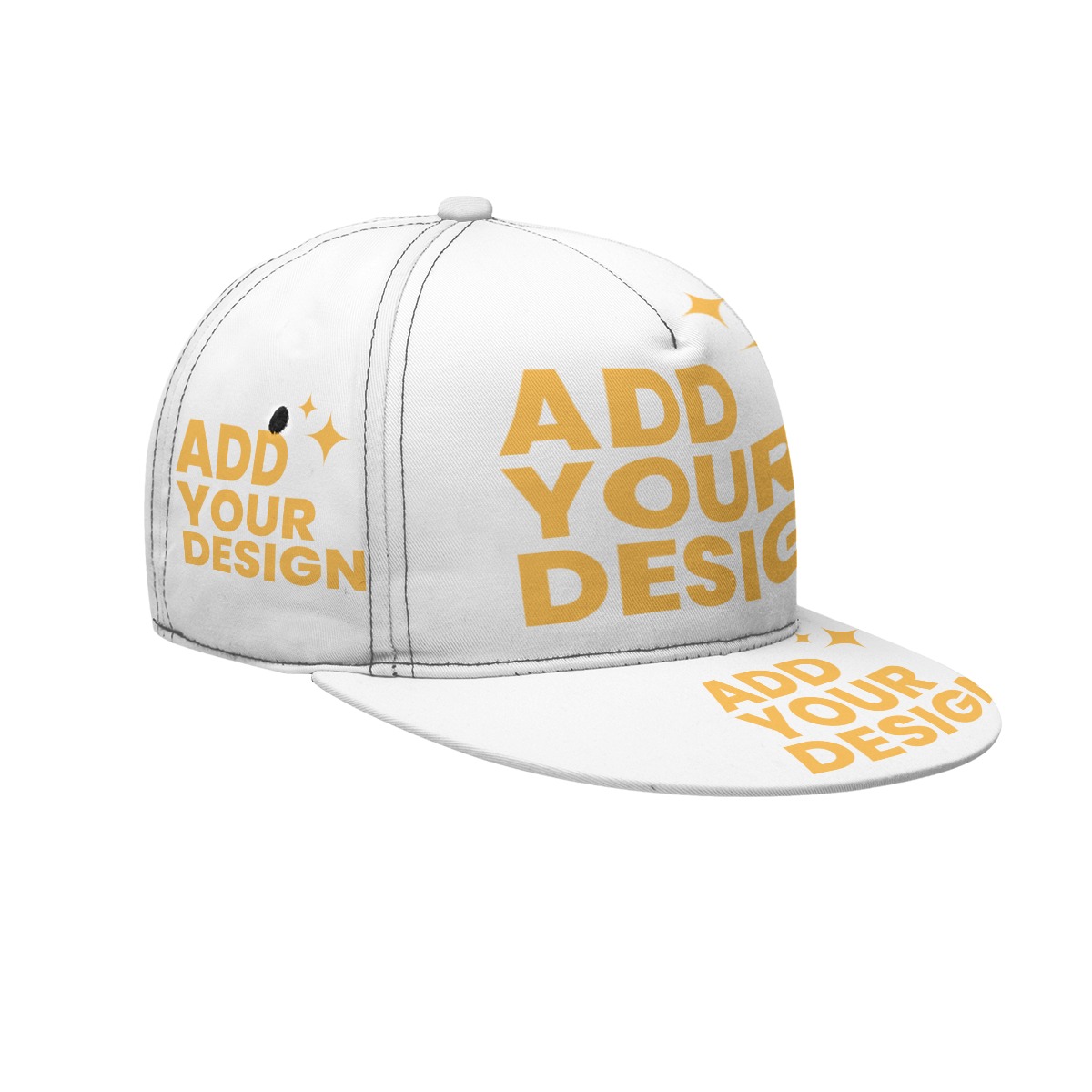 DHgatepod Flat Brim Baseball Cap with Box - 100% Polyester All-Over Print Snapback for Sports & Casual Style