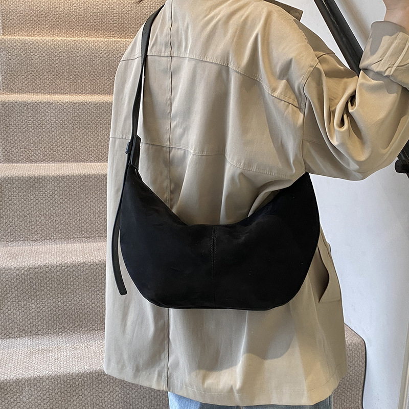 Chic Women's Double Strap Hobo Pouch in Soft Velvet Fabric | Versatile Design Ideal For All Seasons