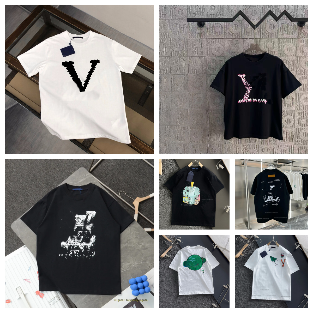 Plusieurs styles décontractés Hommes T-shirt Designers T-shirts pour femmes avec des lettres imprimées à manches courtes Chemises d'été Hommes T-