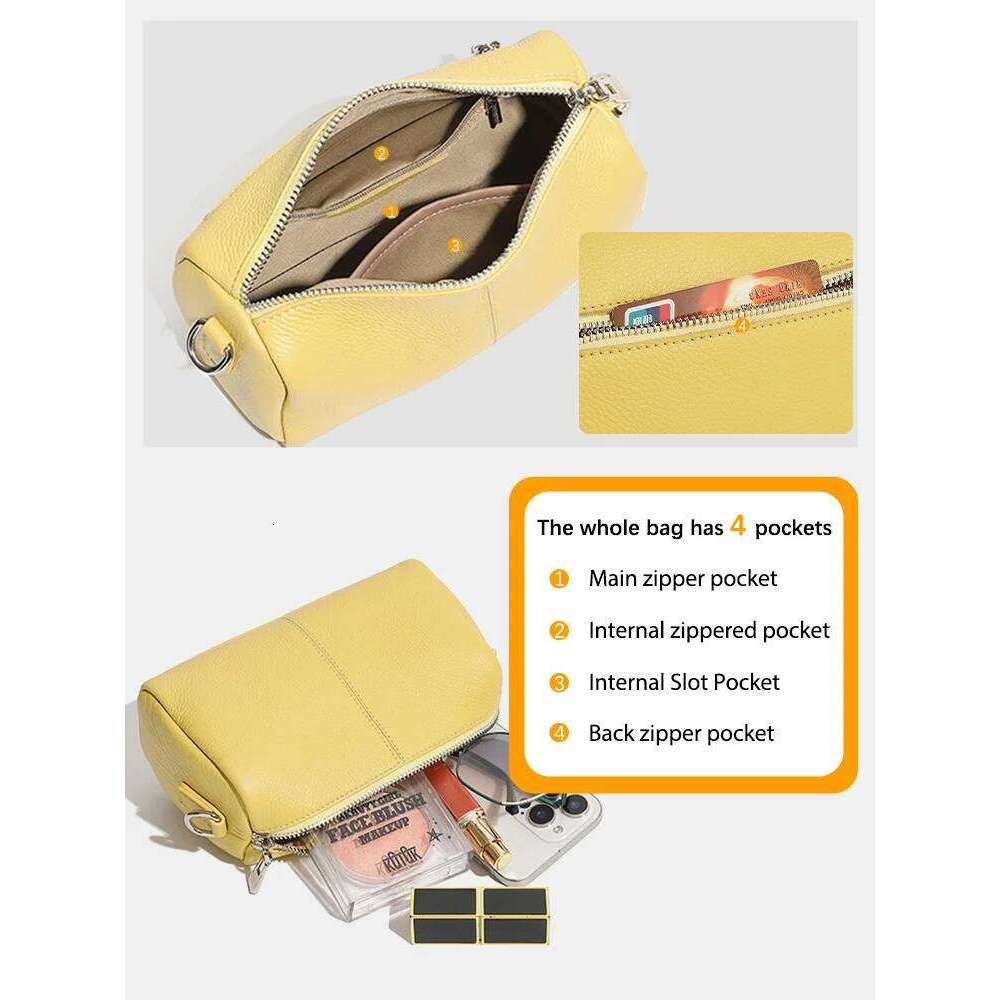 Zency Women's Handbag 100% Genuine Leather Ladies Shoulder Crossbody Bag Fashion Hobos High Quality Satchels 2025 Trendy Summer