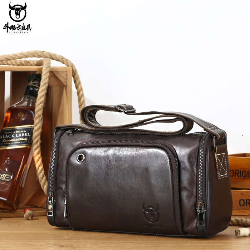 Captain Cow Leather Goods Top Layer Cowhide Large Capacity Single Shoulder Crossbody Horizontal Travel Casual Trendy Men S High Quality