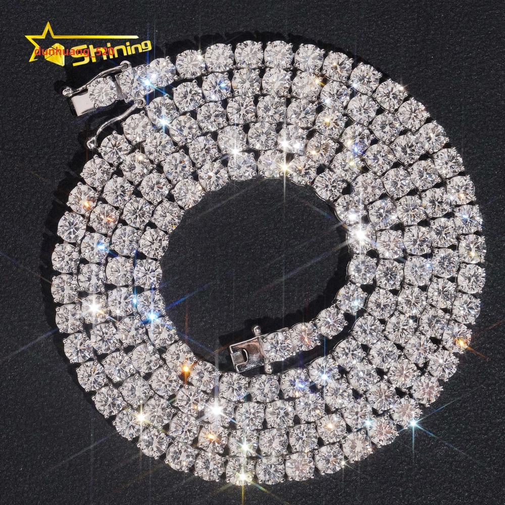 Custom Made Luxury Jewelry 10K White Gold 35MM VVS1 Lab Grown Diamond Tennis Chain Necklace