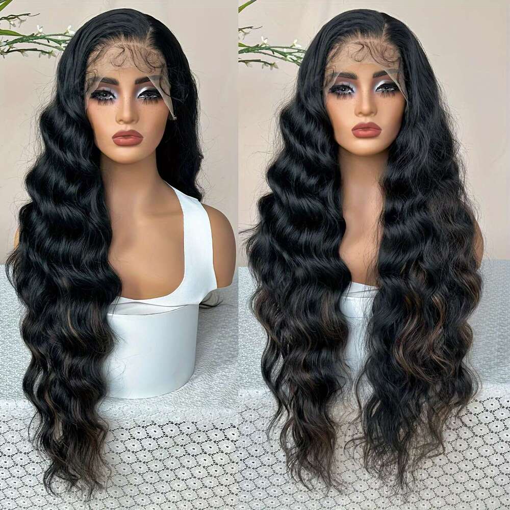 Lightweight Body Wave Wig For Women | 32" X 15" Lace Front, 81.28" Long, Heat Resistant Synthetic Hair, Transparent Swiss Lace, Glueles