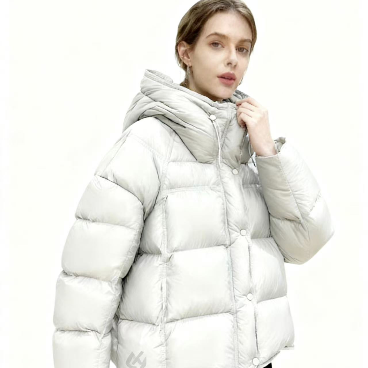Women's Short Puffer Jacket with Cloud-like Texture 2025 New Style - White Goose Down Thickened & Warm Hooded Bread-style Outerwear