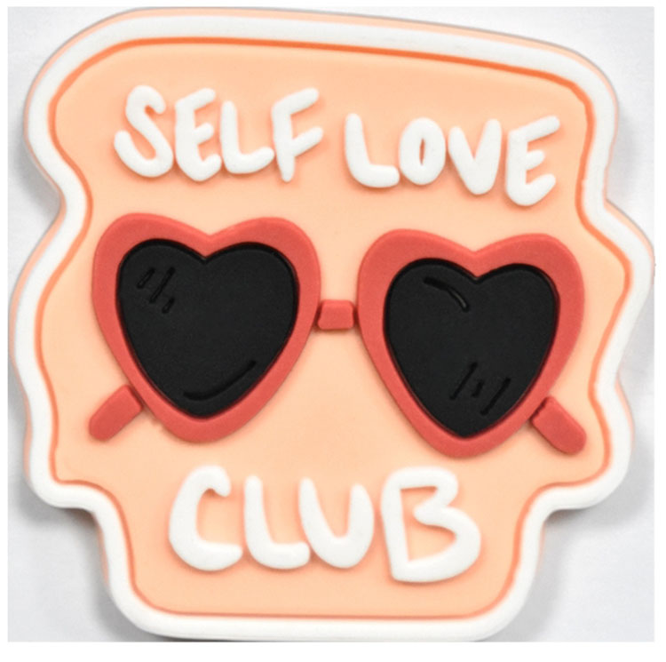 Self Love shoe charms pvc soft red flower shoe decoration buckle clog accessories wristband pin button