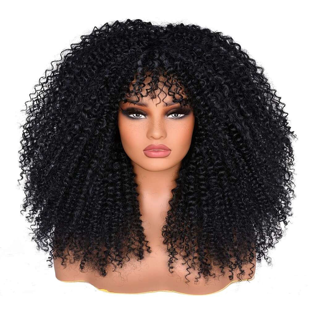Afro Curly/Kinky Synthetic With Rose Net Cap, Natural Look Men & Women, Versatile Styling, Comfortable Fit, Perfect For Casual Attire, Short Hair Wigs