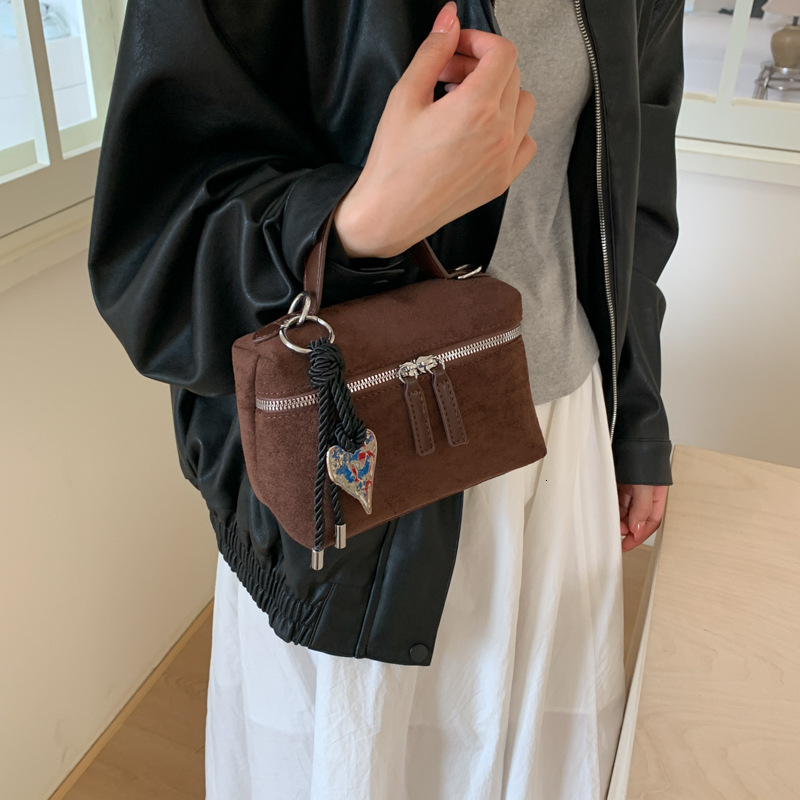 Free shipping designer bag High-End Single Shoulder Crossbody Bag Handbag for Women New Trendy Niche Box Velvet Handheld Small Square Bag