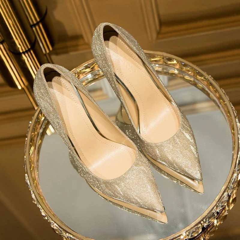 Luxury Gold Sier Women Pumps Shoes Spring Pointed Toe High Heels Party Wedding Shoes Woman Stiletto Heels Designer ShoesXJ251027