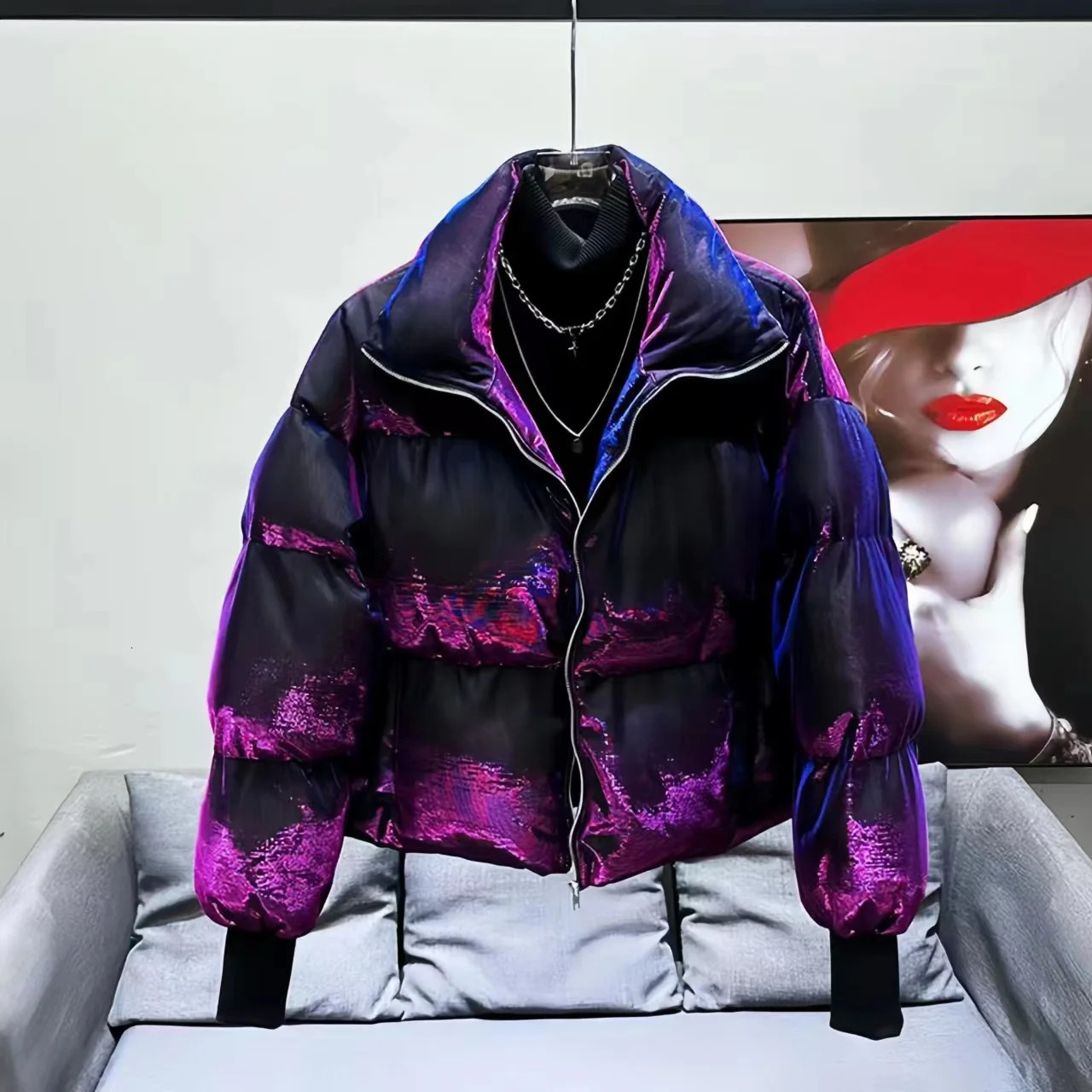 Short Thick Loose Cotton Jacket for Men and Women Warm Female ClothingEngland StyleTurndown CollarZipper Winter 251027