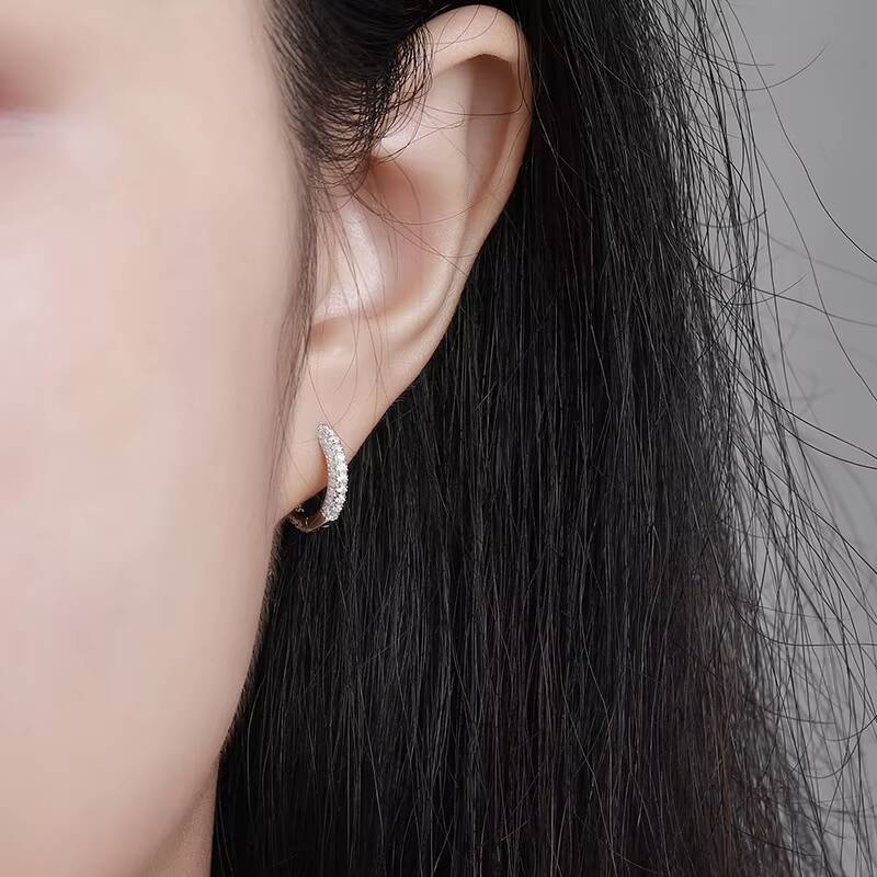 925 Sterling Silver Moissanite Drop Earrings With GRA Certificate Fine Hoop Earrings Fashion Dangle Earrings for Women