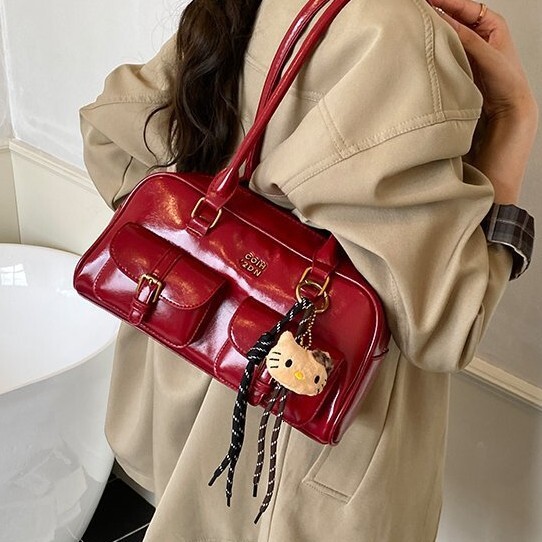 Free shipping designer bag New Boston Pillow Bag Autumn Melard Niche Underarm Bag Women Bowling Underarm Bag