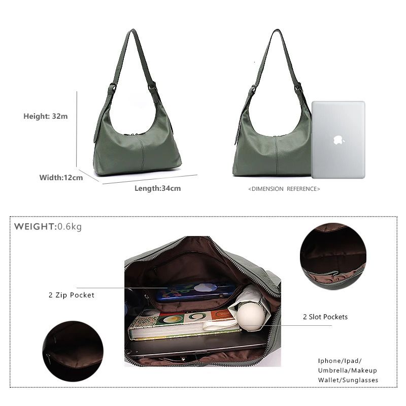 SC Women Cowhide Crossbody Bag Large Casual Shoulder Purse Wide Strap Handbag Female Daily 100 Genuine Leather Hobo Sack 251027