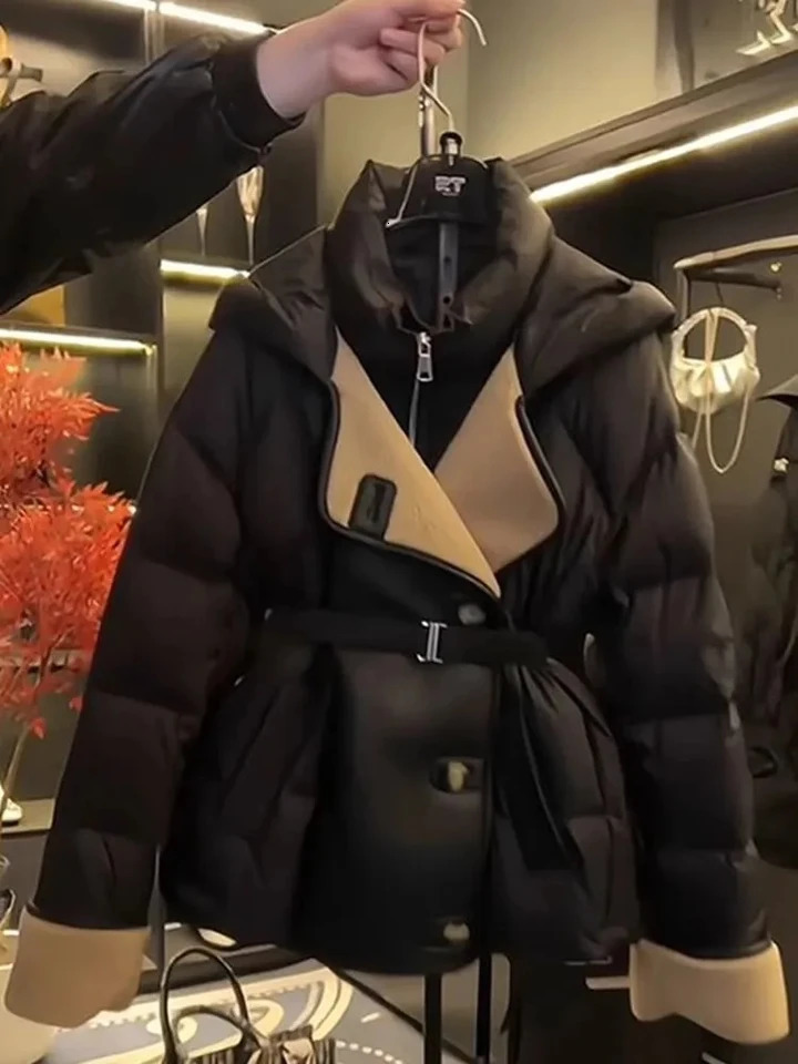 Woman Winter Clothing Parkas Long Female Womens Spring Jackets Down Outerwear Short Coats Waist Belt 251027