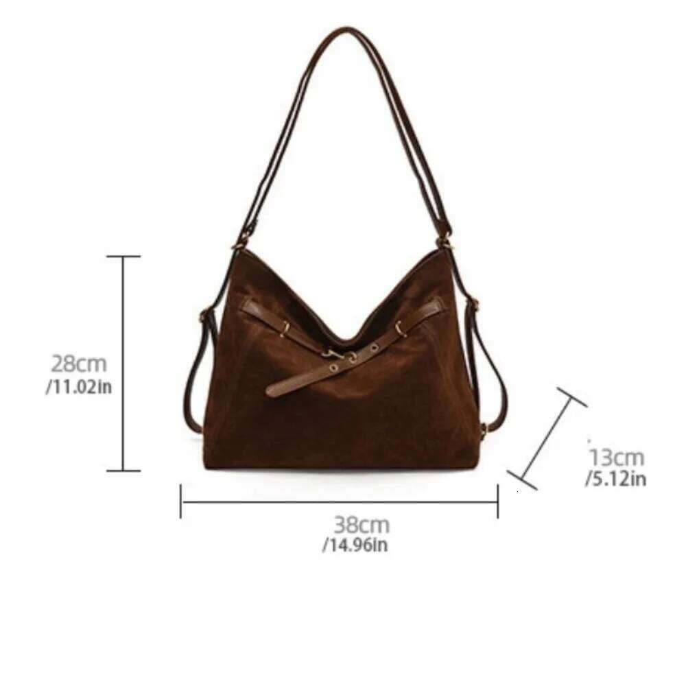 Waterproof Large Capacity Suede Shoulder Solid Color Korean Style Ladies Crossbody Handbag Fashion Hobo Bag Shopping