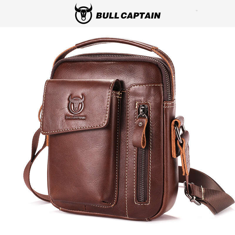 Captain Cow Goods Top Layer Cowhide Crossbody For Men Soft Genuine Leather Vertical Meg Phone Men S Single Shoulder Bag High Quality