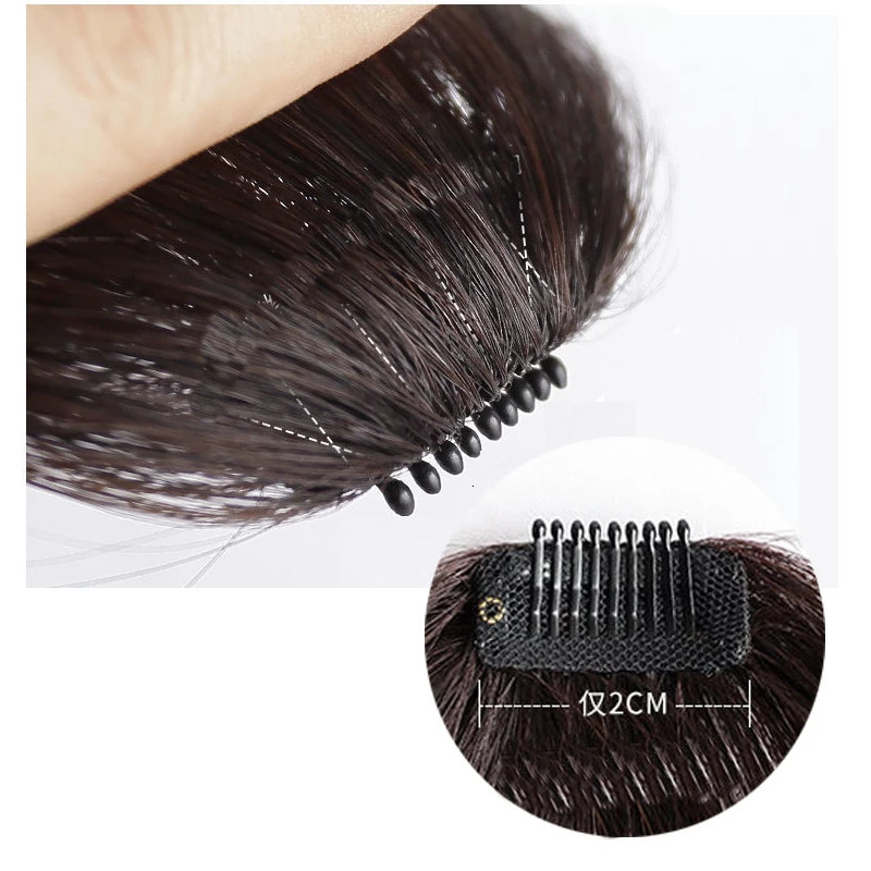 HSTAR Synthetic 3D Short Air Hair Bangs with Clip in Hair Extensions Realistic Fringe Hairpiece for Women Daily Wear 251014