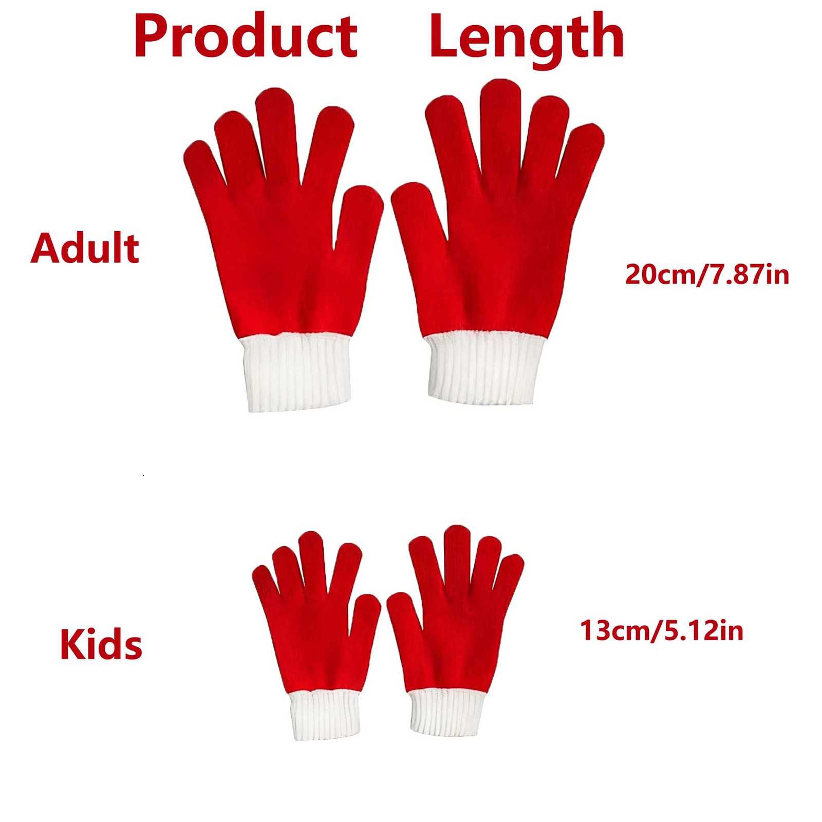 Christmas Santa Claus Costume for AdultsKids Knit Gloves Santa Hat for WomenGirls Beanie Hat and Mitten Set for AdultsKidW251027