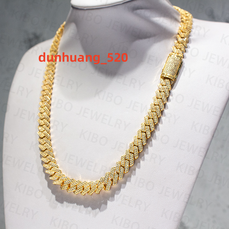 Fashion Silver 925 Moissanite Cuban 2024 Necklace Men Silver 12mm Cuban Link Chain Pass Diamond Tester VVS Cuban Chain
