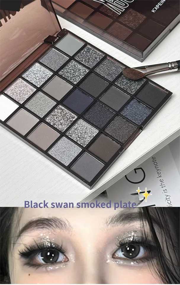 25Color Black Swan Eyeshadow Palette Smoky Makeup Dark Tone Gray Deep Shades Cement Palette for WesternEGirl Makeup LooXJ251027