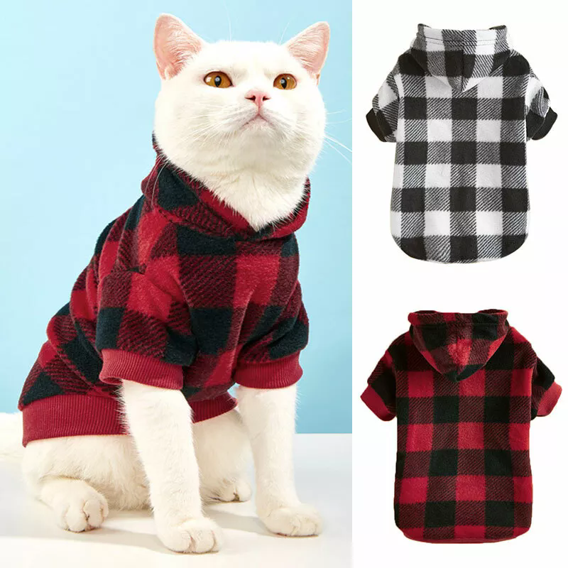 Winter Pet Cat Dog Clothes Hoodies Sweater Coat Dog Sweatshirts Warm Pet Apparel Puppy Outfit Small Pet Clothes Hoodies
