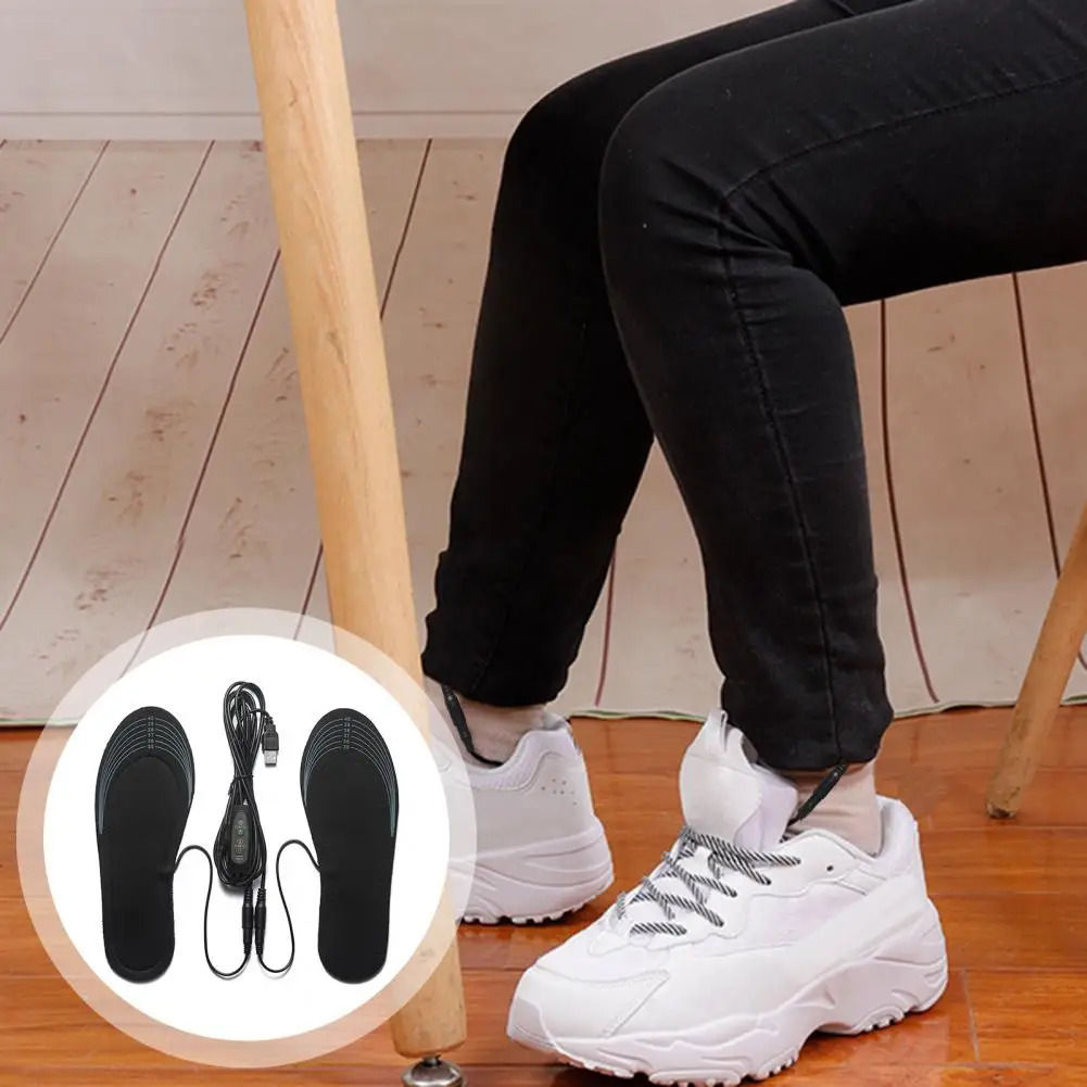 1 Pair Outdoor Winter Electric Heated Insoles Temperature Control Cuttable Reusable USB Heating Insoles Foot Warmer for Adults251020