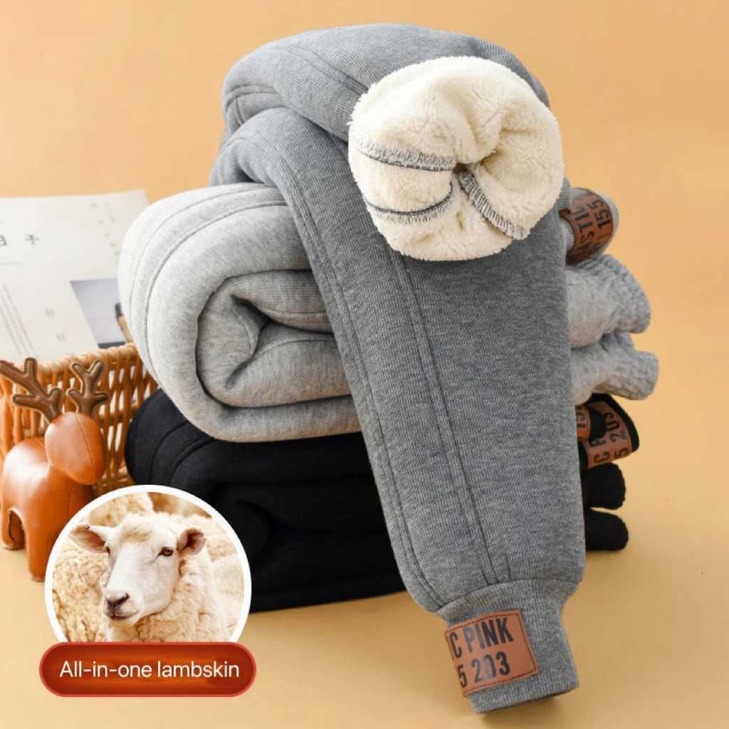 1pcs Boys Girls Thick Pants Winter Kids Padded Plush Velvet Trousers Teen Lamb Wool Warm Snow Pants Children Clothes Sweat PantsT251027