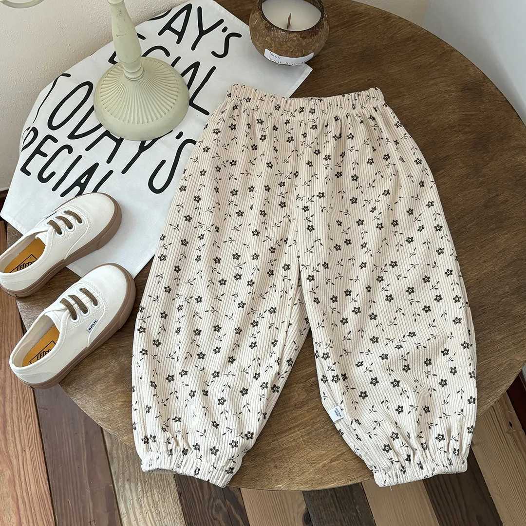 Baby Girls Pants Kids Full Printed Pant Corduroy Trousers Autumn Childrens Clothing Korean StyleT251027
