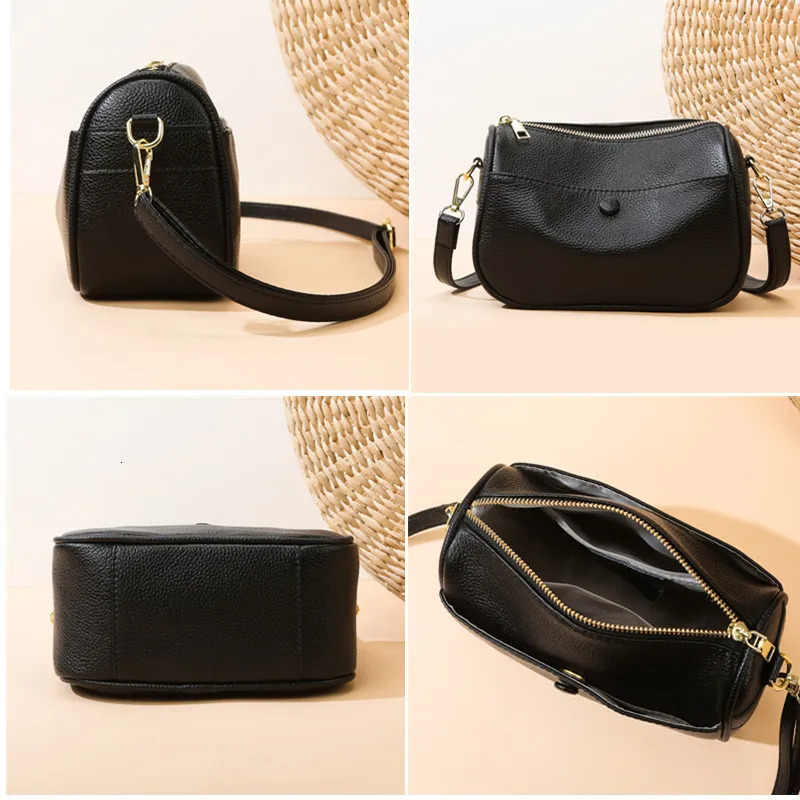 High Quality Soft Cow Leather Women Shoulder Crossbody Bags Multilayer Casual Genuine Leather Handbag Female Tote Sac2024 251027