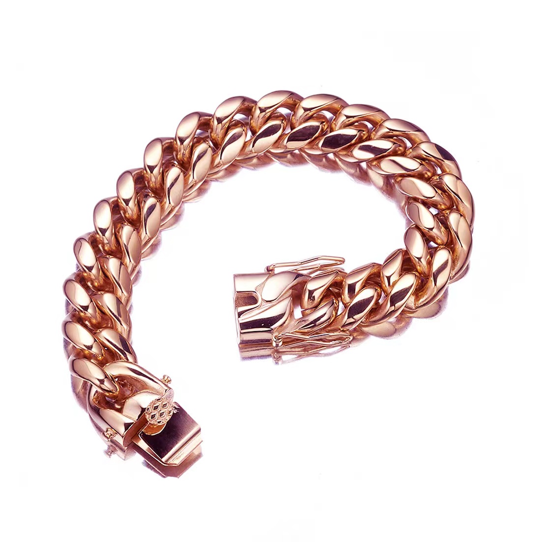 14mm Necklace necklace moissanite chain Wholesale Stainless Steel Mens Cuban Link Chain Necklace 14k Rose Gold Thick Miami Cuban Chain