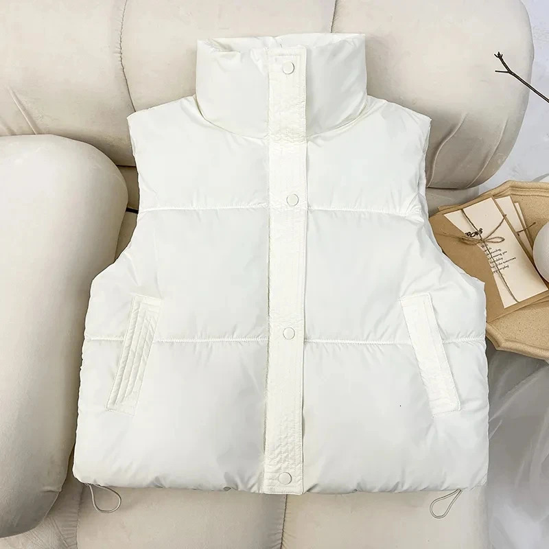 Women Cotton Vest Autumn Winter Korean Version Down Sleeveless Jacket Versatile Elegant Ladies Waistcoat Coat 251027