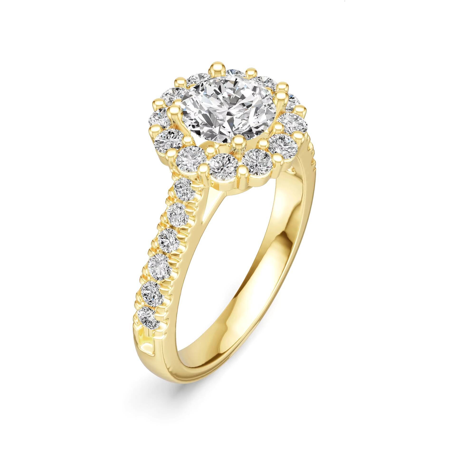 Romantic Diamond Ring Sparkling Moissanite Stone with Accent Moissanite Jewelry Elegant 925 Silver Wedding Moissanite Ring