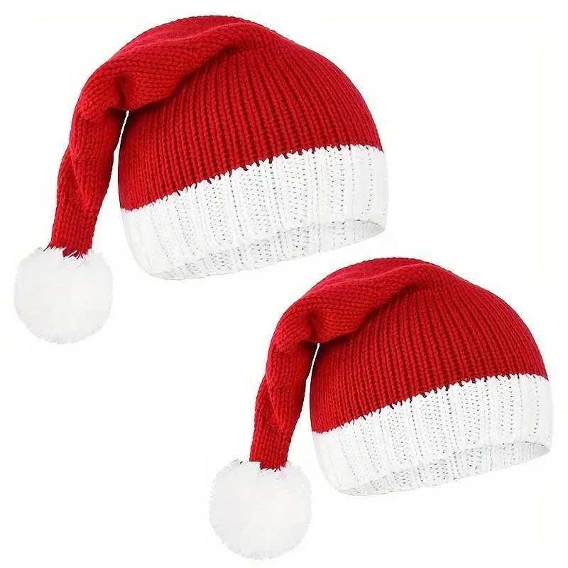 Classic Red Santa Hat Knit Set Christmas Family Bestseller Festive Party Costume AccessoriesW251027