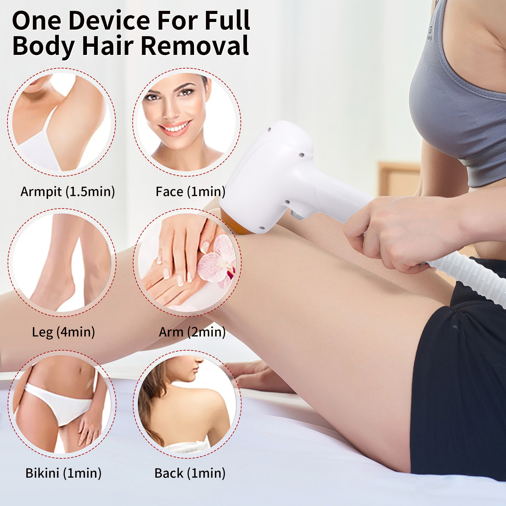 Diode Laser Hair Removal Machine 808nm Laser 3 Wavelengths Alexandrit Permanent Painless Physical Underarm Body Care Depilation Equipment 755/808/1034