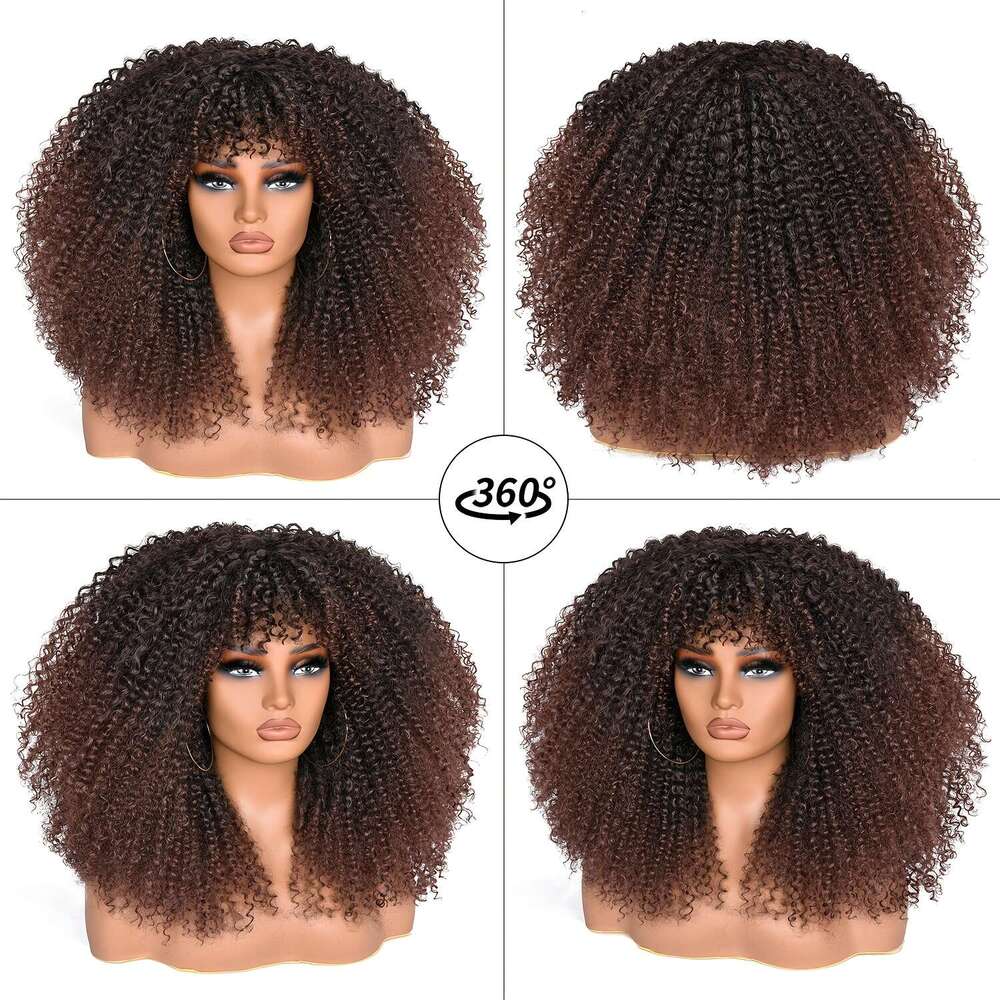 Afro Curly/Kinky Synthetic With Rose Net Cap, Natural Look Men & Women, Versatile Styling, Comfortable Fit, Perfect For Casual Attire, Short Hair Wigs