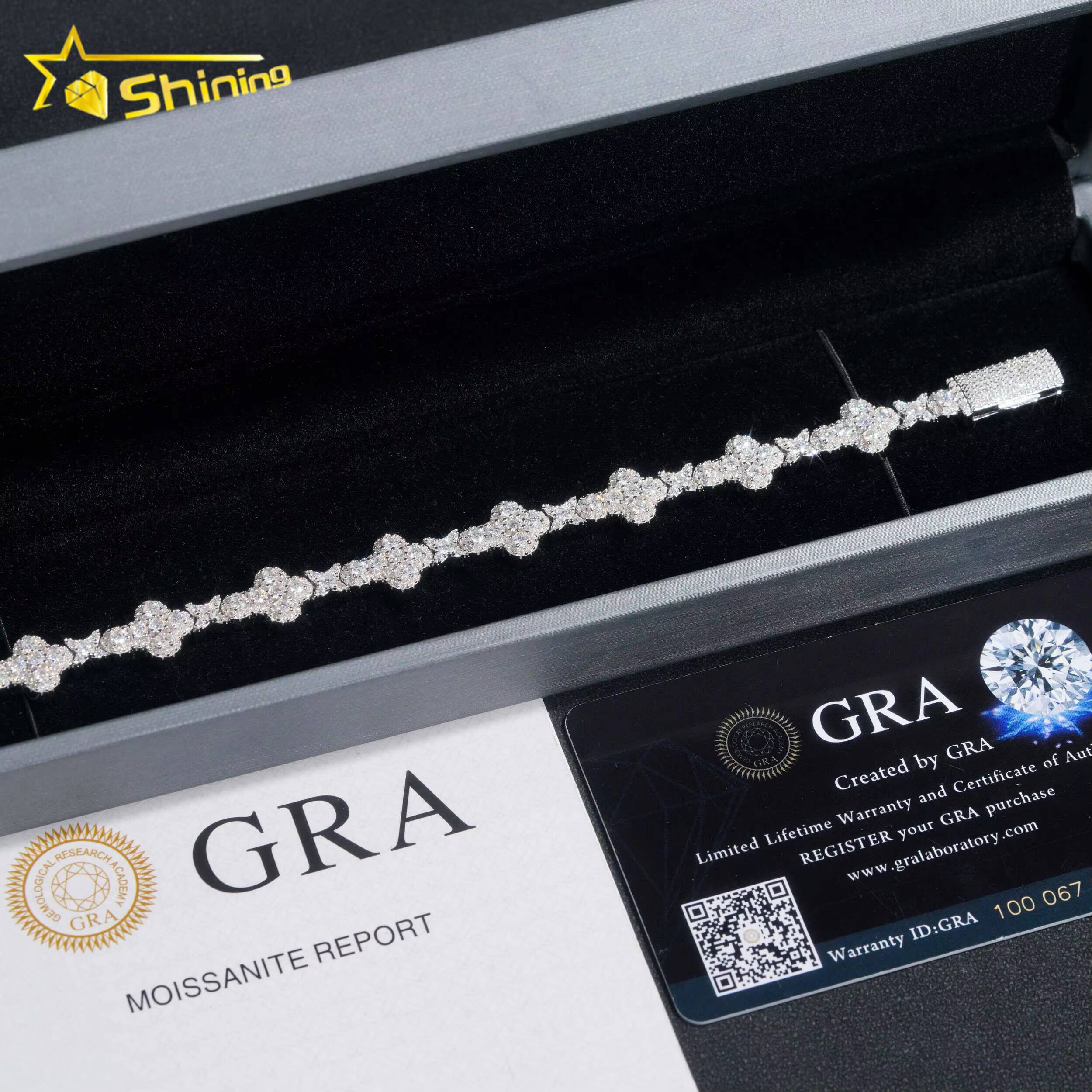 New Arrivals Cross Iced Out Bracelet 925 Sterling Silver Chain Pass Diamond Tester GRA Certified VVS Moissanite Tennis Necklace