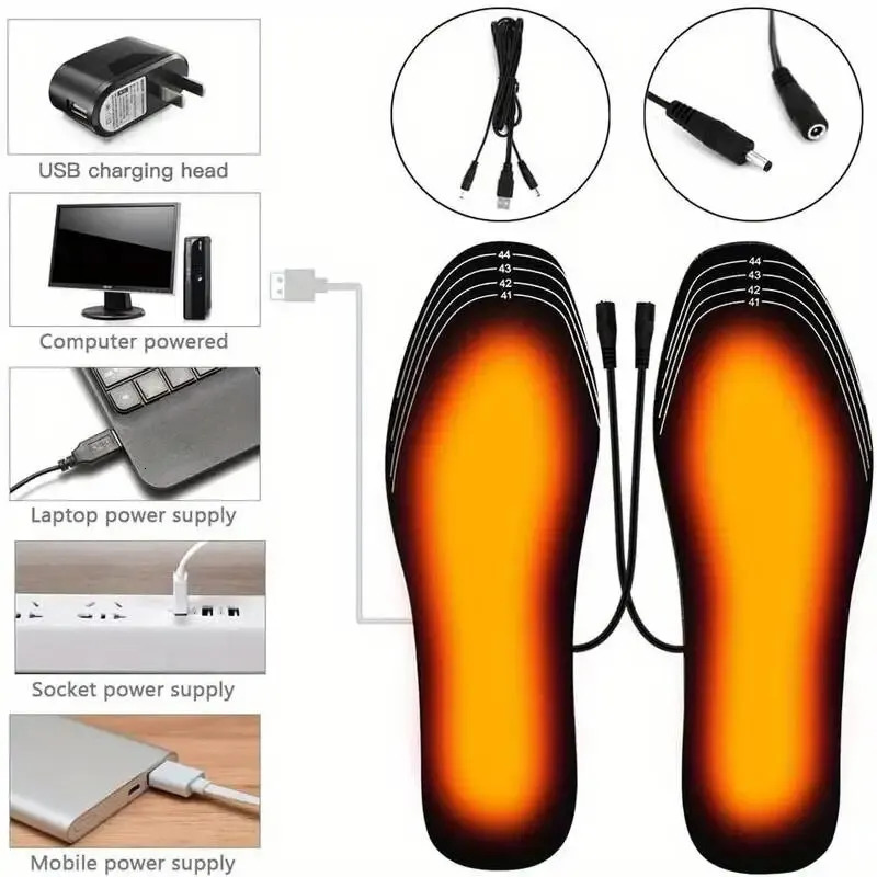 Heated Shoe Insoles Electric Warming Pad Insoles Cuttable Electric Heating Insoles Washable Heating Insoles Heating Foot Warmers251020