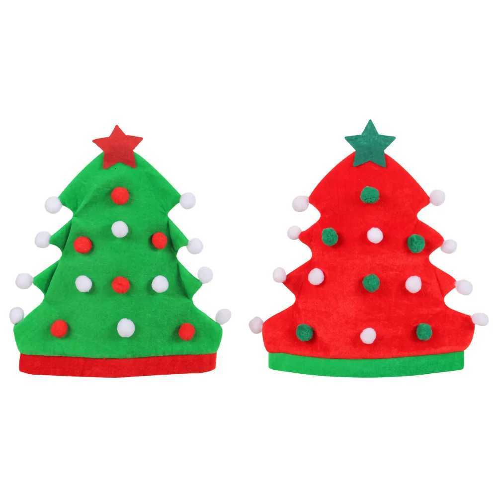 Christmas Tree Hat Funny Christmas Tree Shape Beanie Christmas Santa Hat Christmas Gift Kids Xmas Cap New Year Party DecorationsW251027