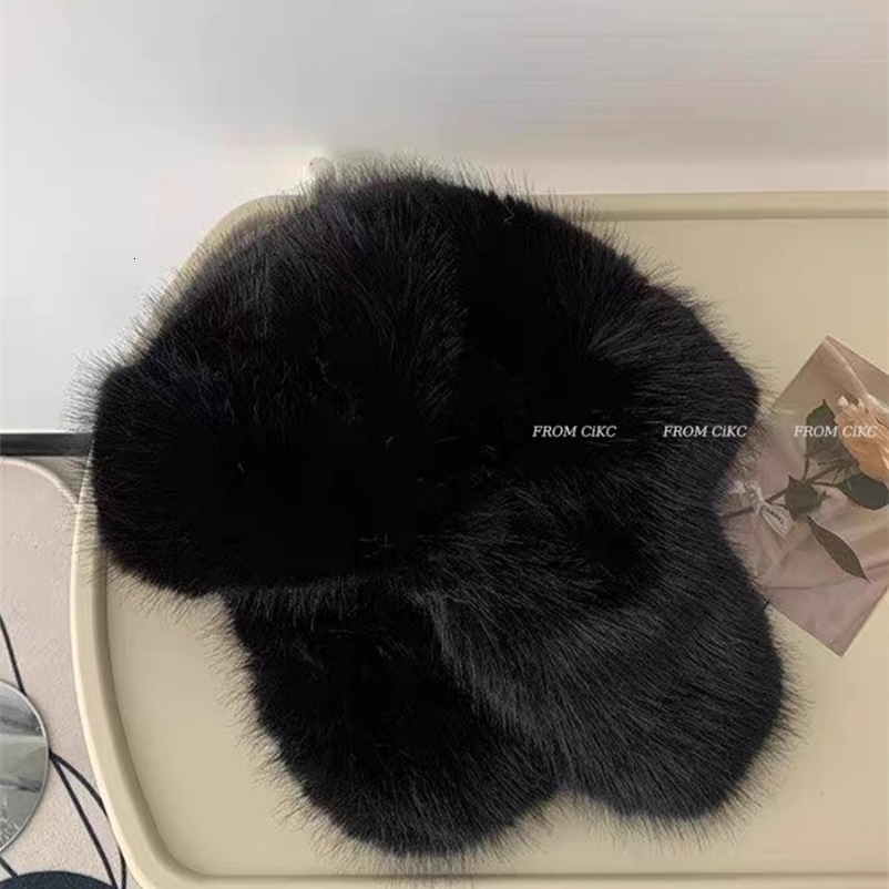 Fluffy Imitation Mink Fur Bomber Hats Mens Autumn and Winter Korean Version Plush Pilot Hat Female Ins Blogger Cycling Cold Hat 251024