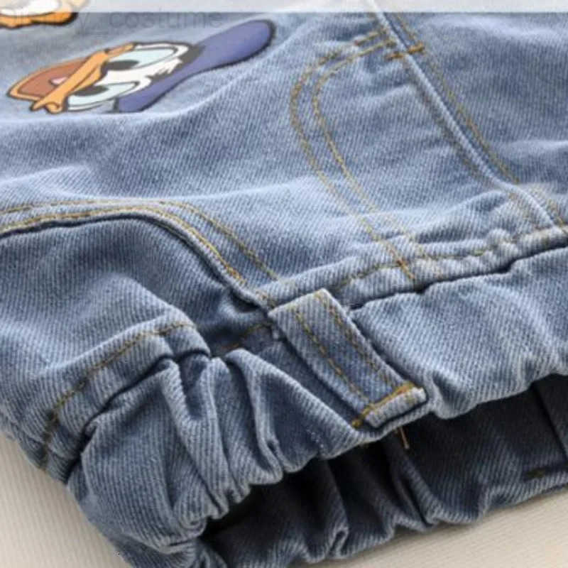 Disney New Spring and Autumn Childrens Boy Jeans Elastic Waist Donald Duck GOOFY Dog Denim Pants Cowboy Casual Trouser Q100 H251027