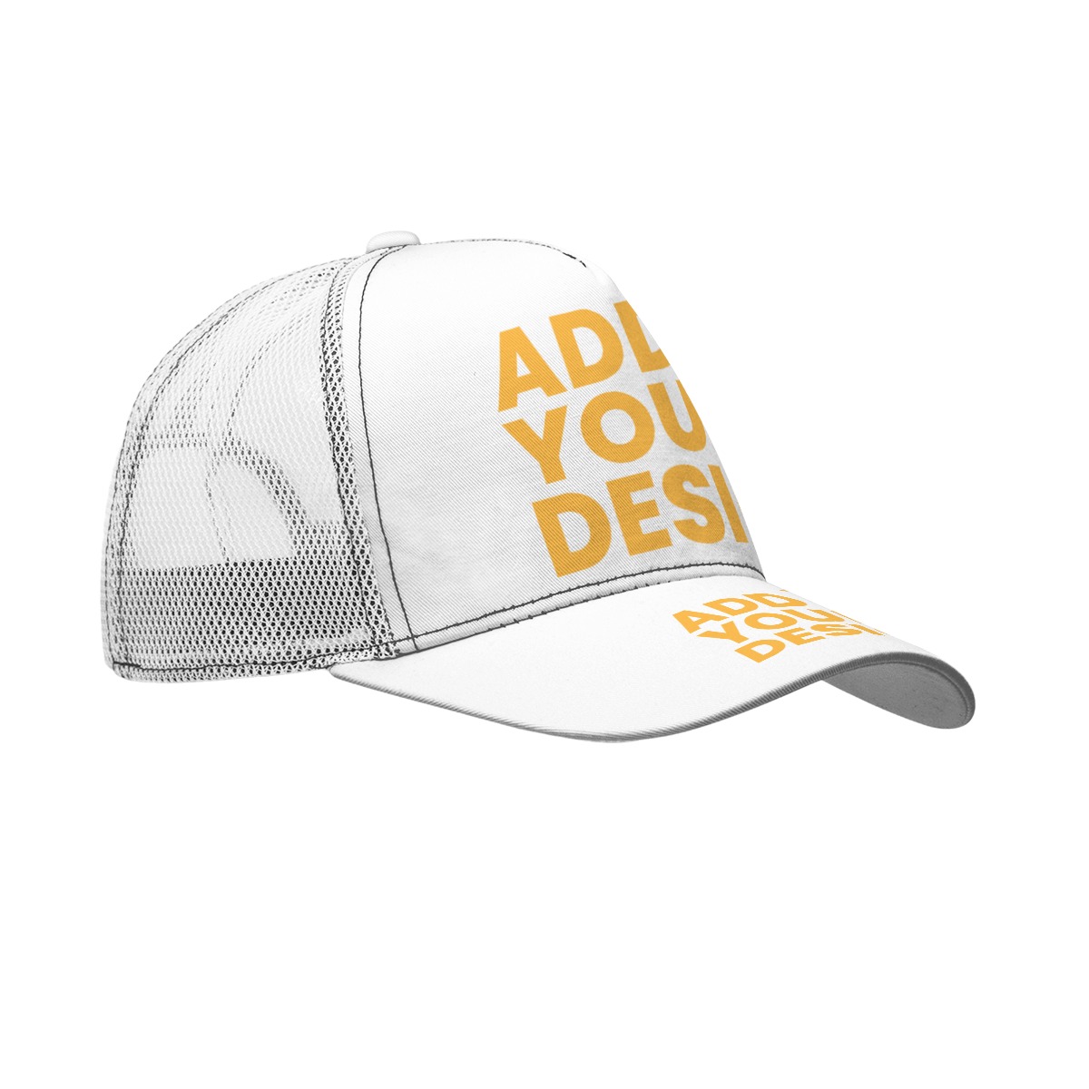 DHgatepod All-Over Print Black Snapback Mesh Cap with Box - Curved Brim Breathable Hat for Sports & Outdoor