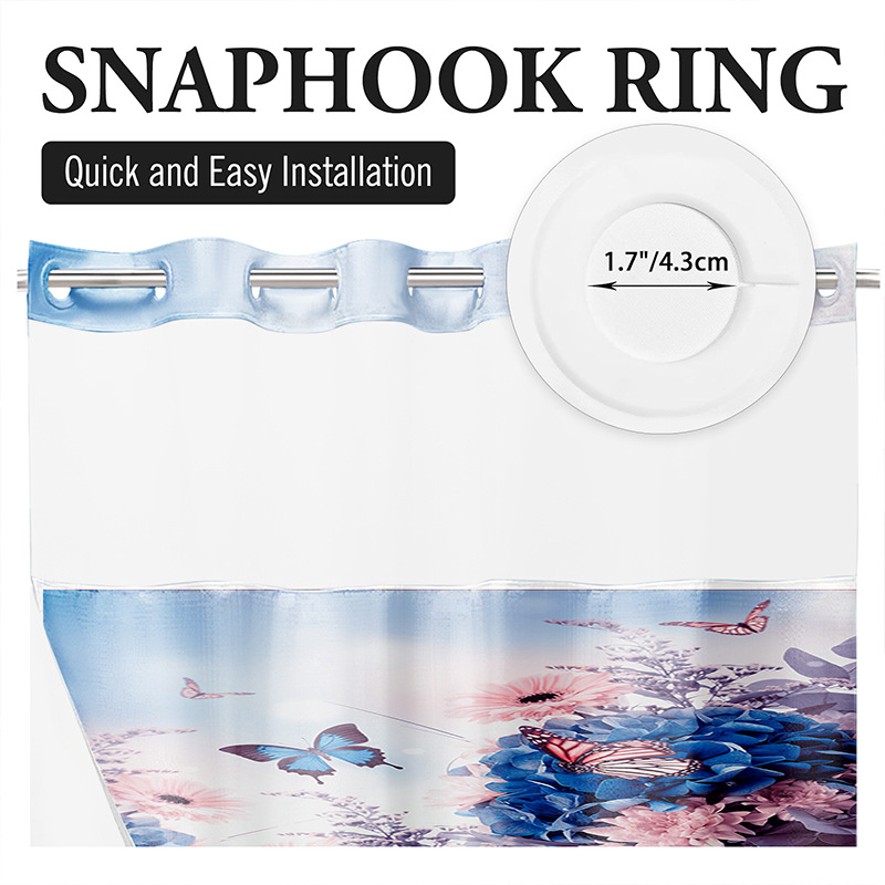 YL-37565 Hot selling digital printed shower curtain animal waterproof, mildew-proof and moisture-proof bathroom dry and wet separation curtain